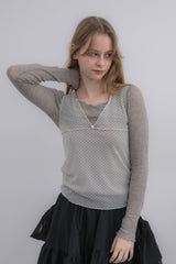 sheer dot tank top