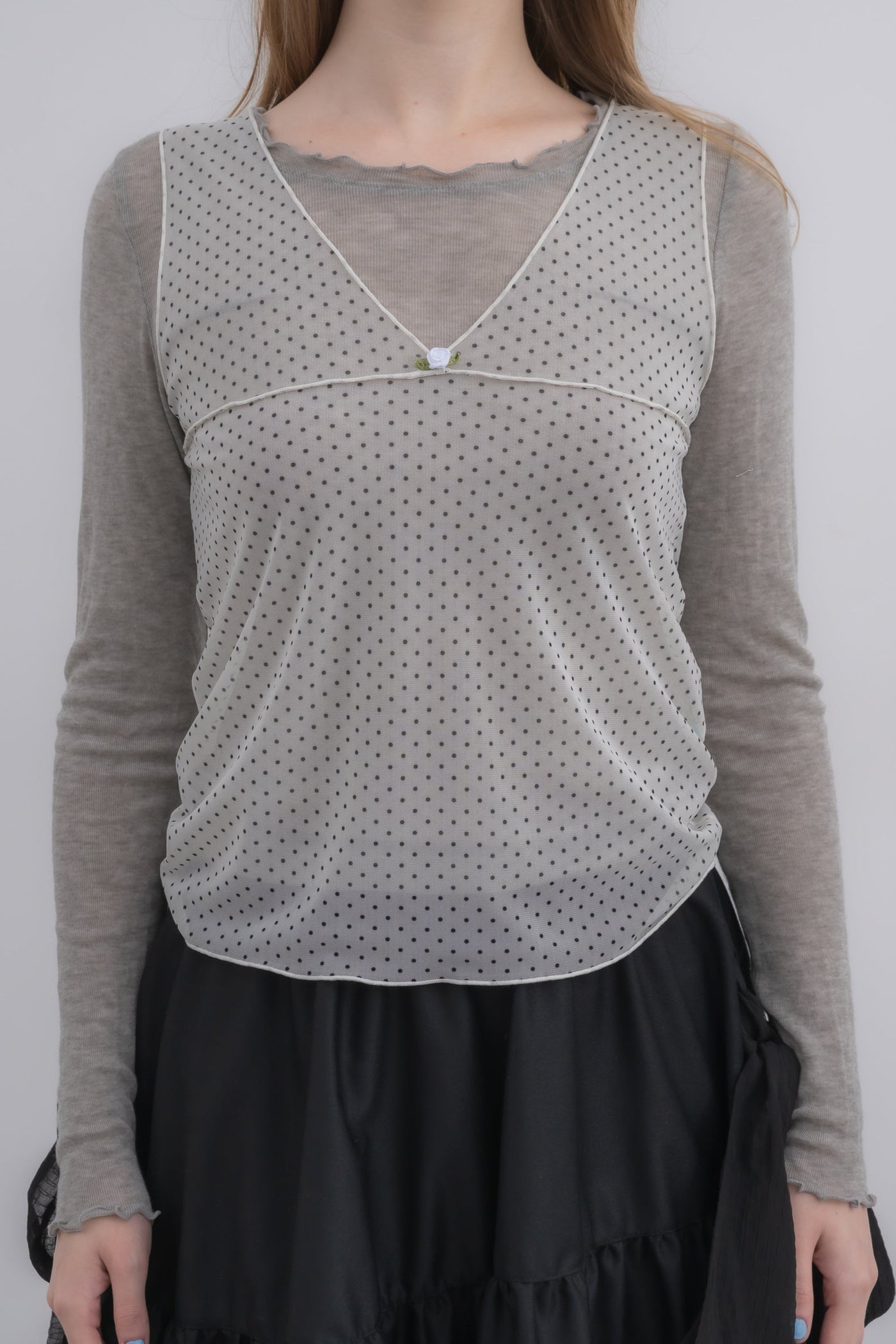トップス Esan sheer dot tank top – idem