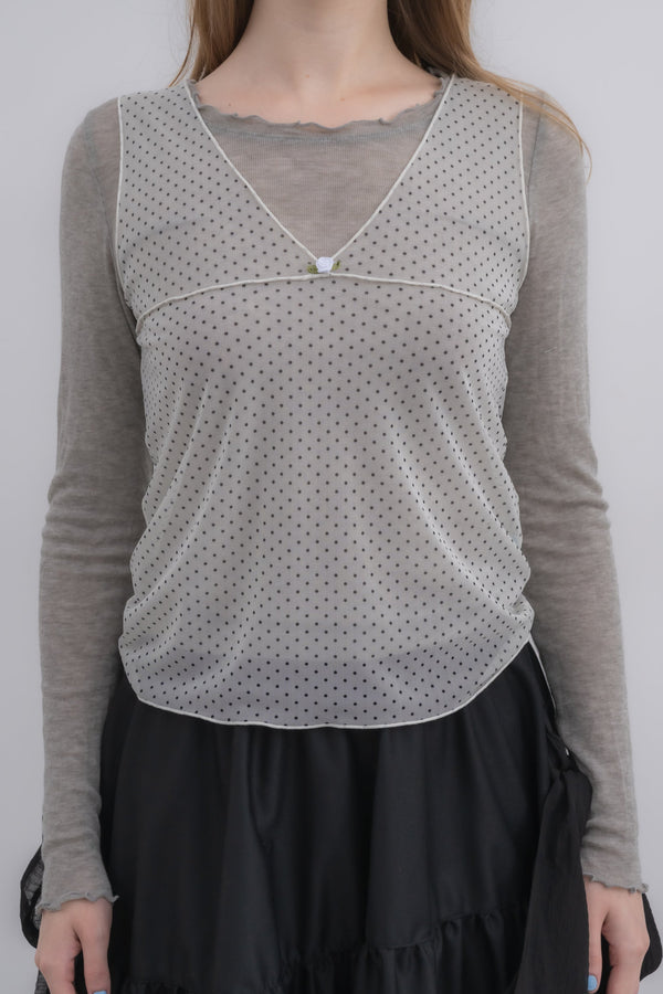 sheer dot tank top