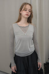 sheer dot tank top