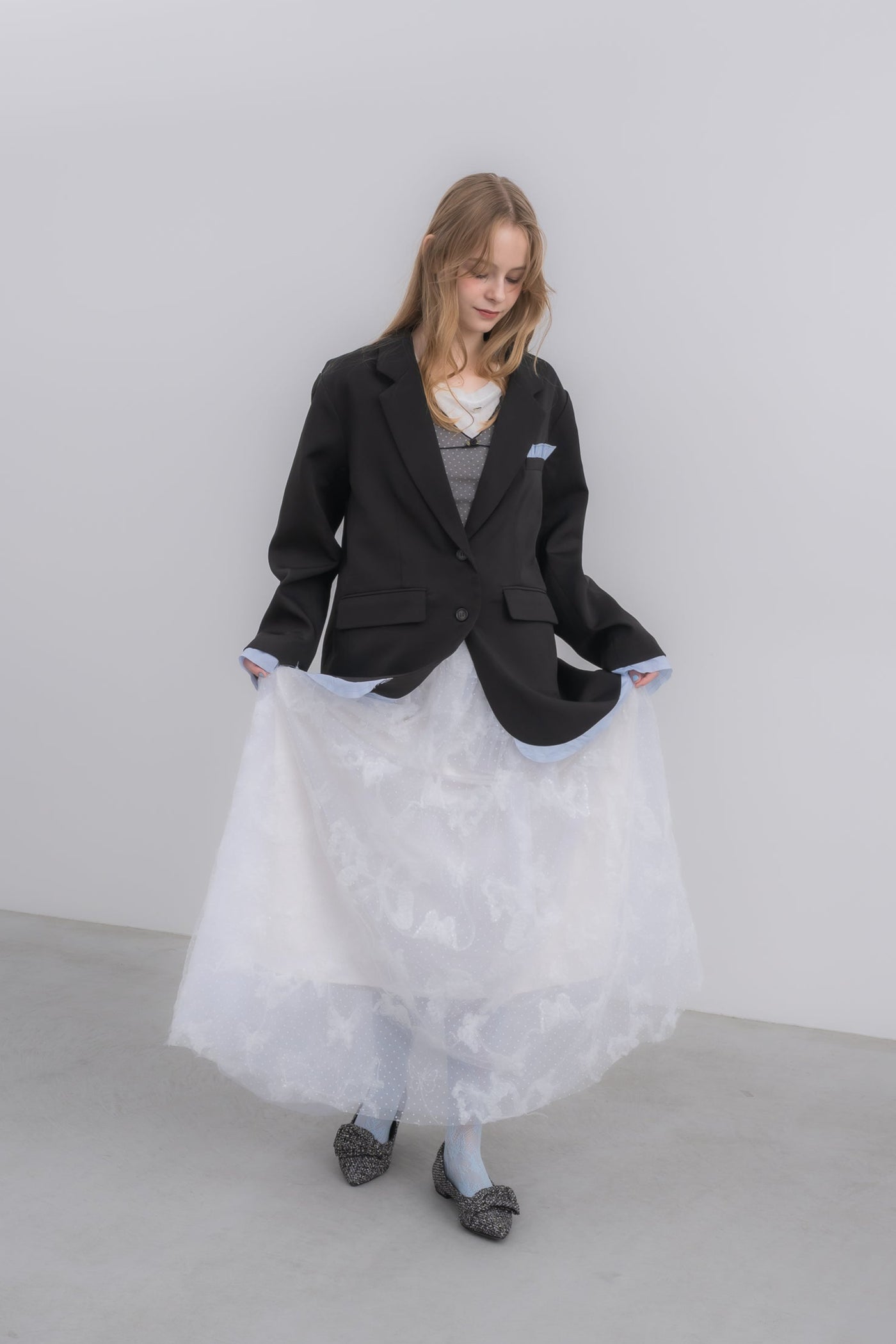 idem イデムvolume tulle butterfly dot skirt volume tulle butterfly dot skirt – idem