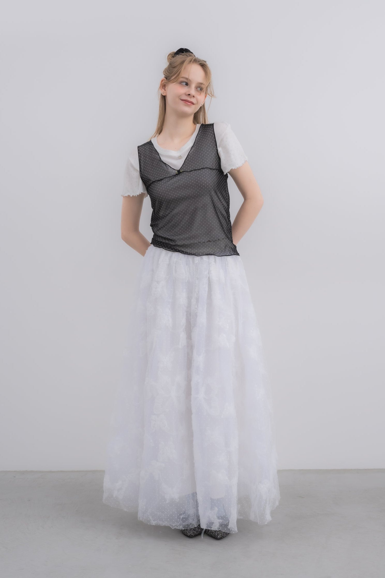 sheer dot tank top