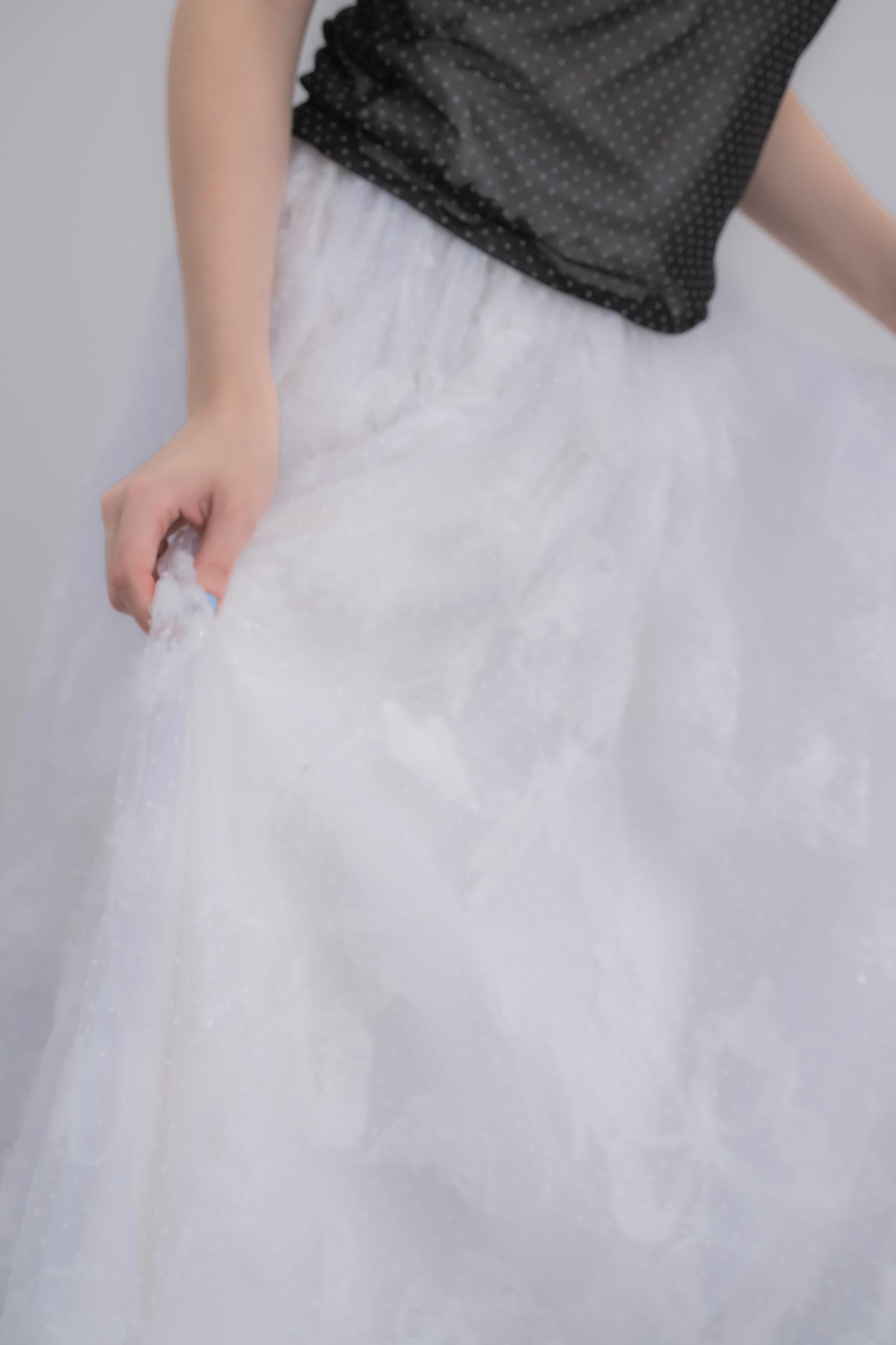 volume tulle butterfly dot skirt – idem
