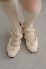 lace up rose ballet shoes