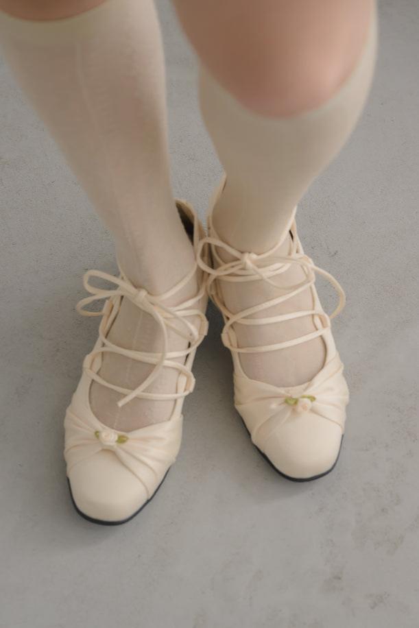 lace up rose ballet shoes