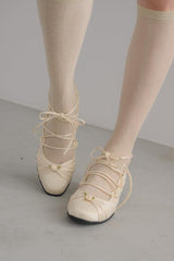 lace up rose ballet shoes