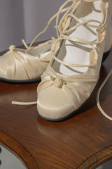 lace up rose ballet shoes