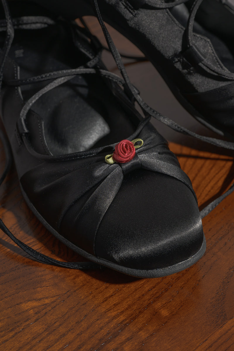 lace up rose ballet shoes