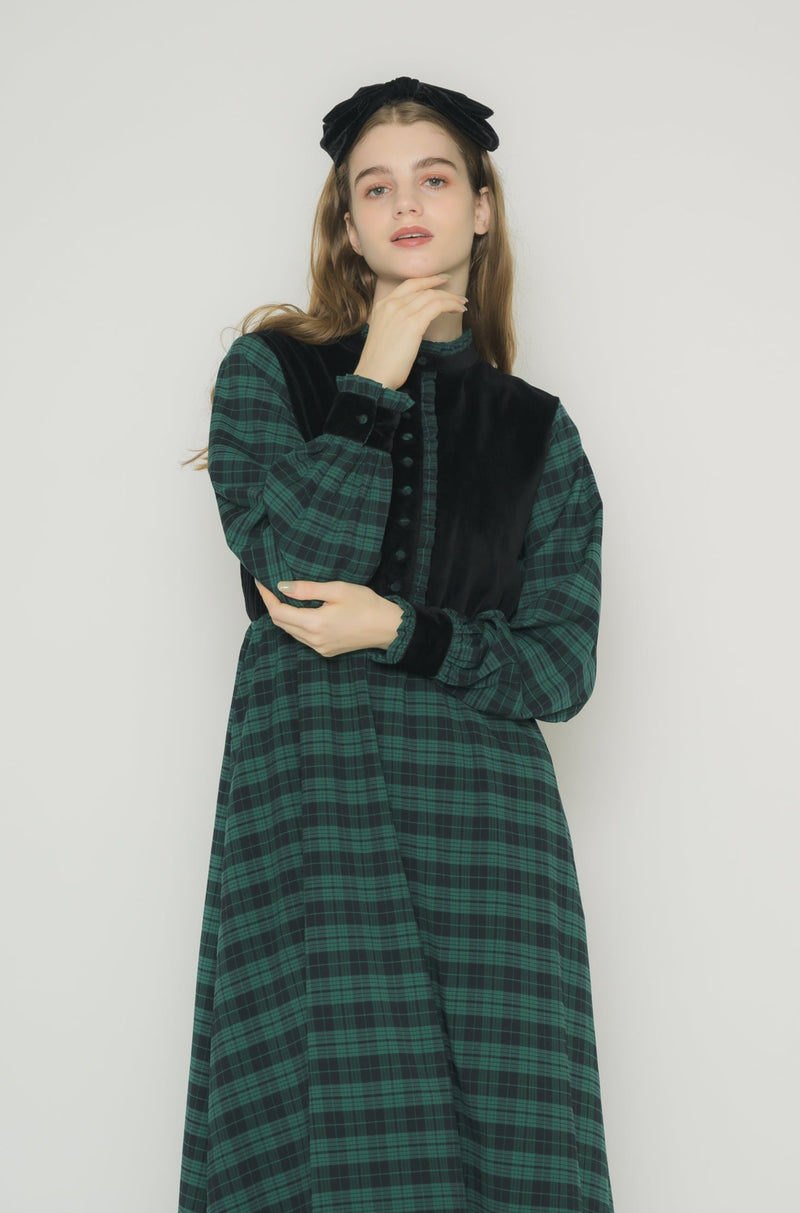 classical check velour onepiece