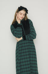 classical check velour onepiece