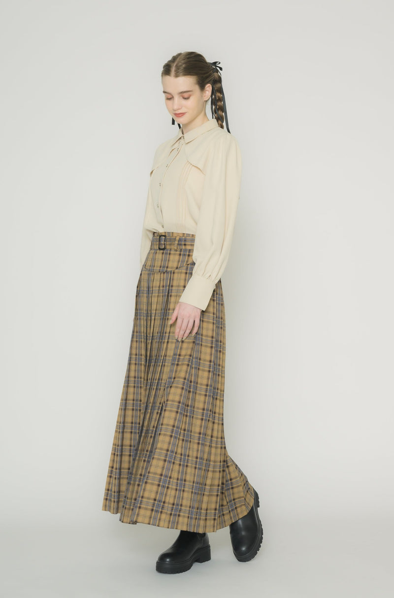 layered pin tuck blouse