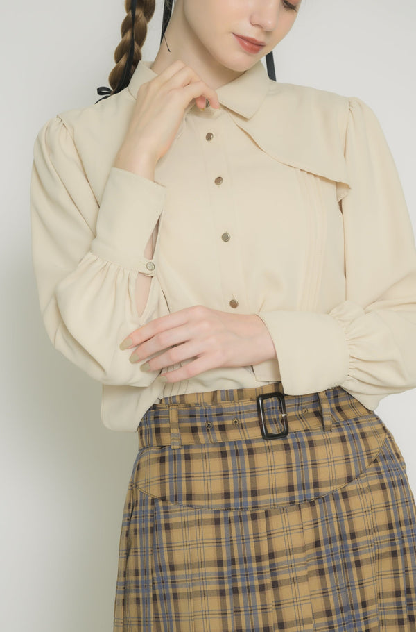 layered pin tuck blouse