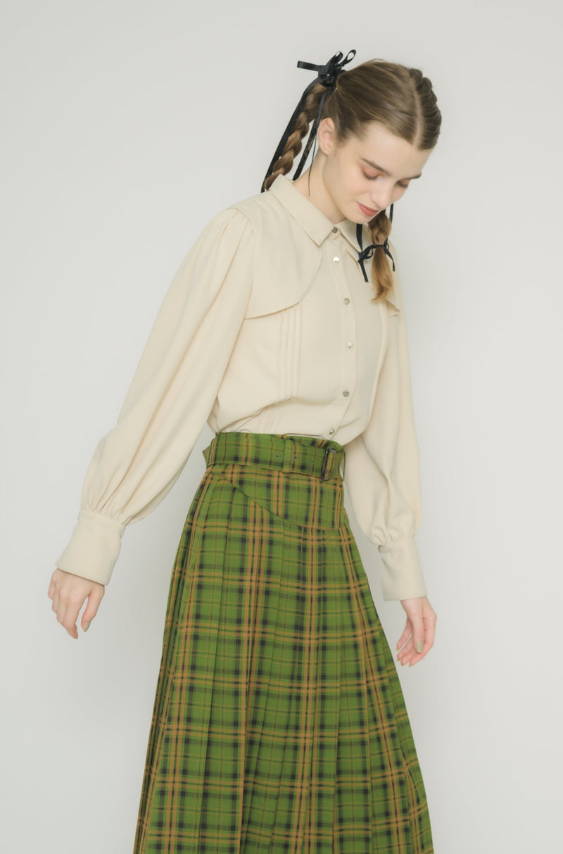 layered pin tuck blouse