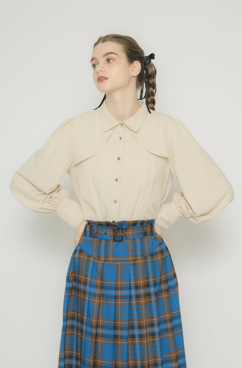 layered pin tuck blouse