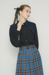layered pin tuck blouse