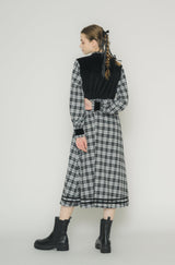 classical check velour onepiece