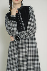 classical check velour onepiece