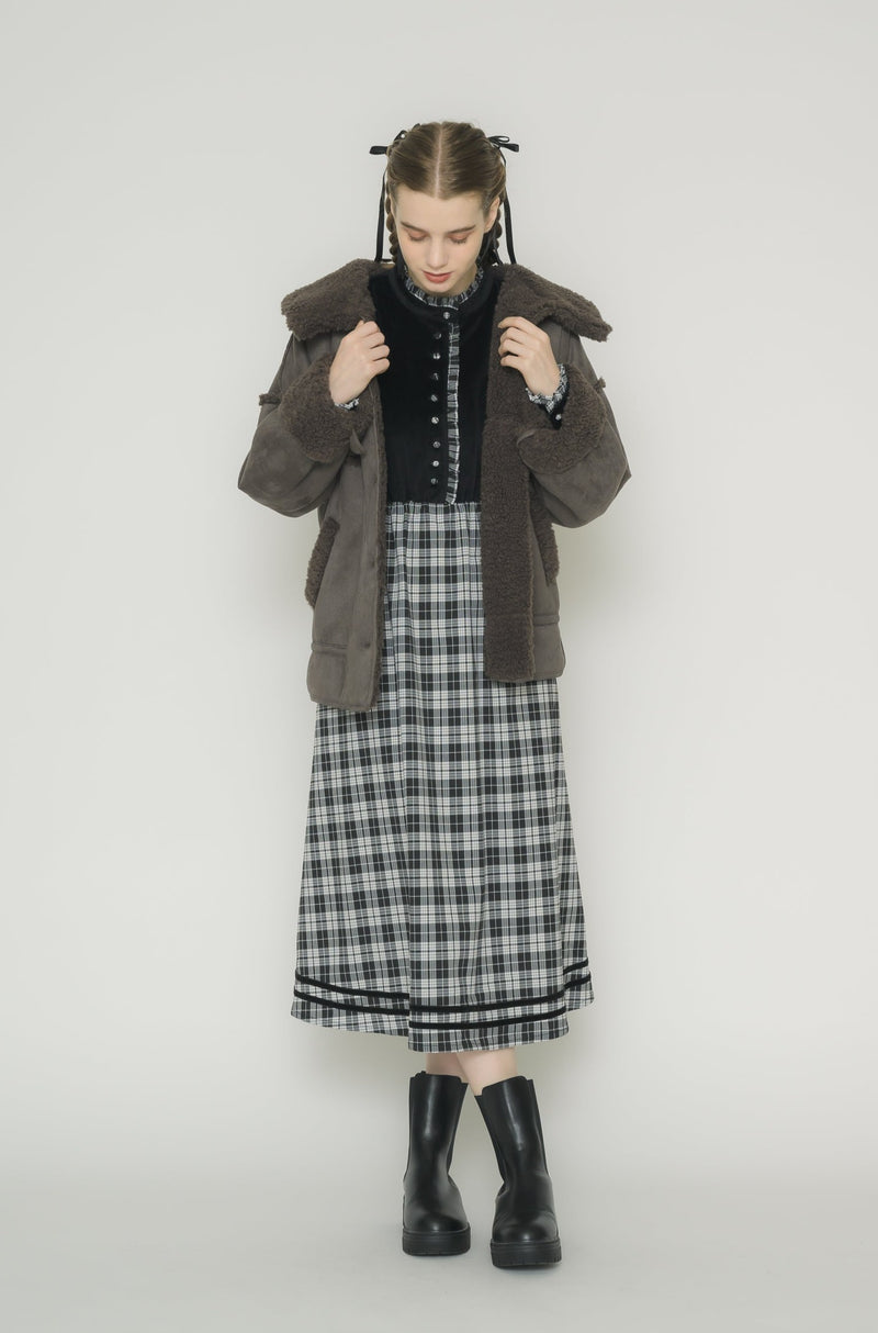 classical check velour onepiece