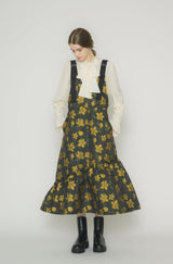 suspenders tiered flower jumper skirt