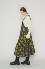 suspenders tiered flower jumper skirt