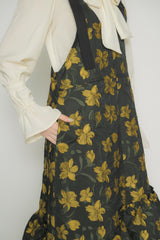 suspenders tiered flower jumper skirt