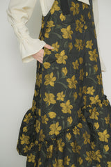 suspenders tiered flower jumper skirt