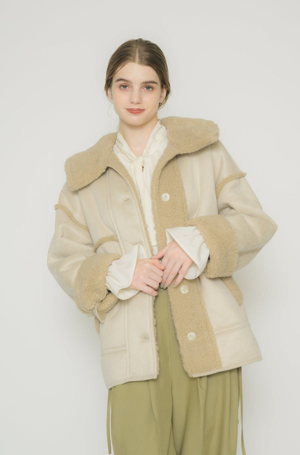 piping mouton coat