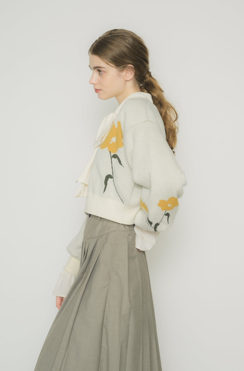 original flower knit cardigan