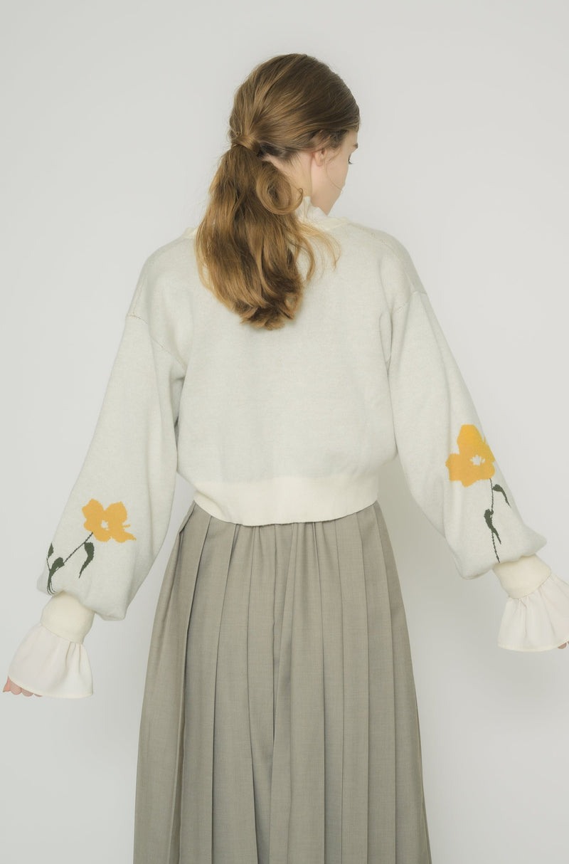 original flower knit cardigan