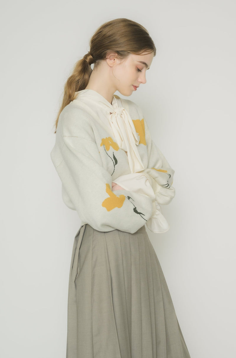 original flower knit cardigan