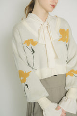 original flower knit cardigan