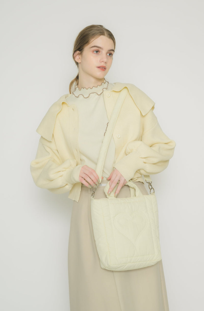 big collar knit cardigan