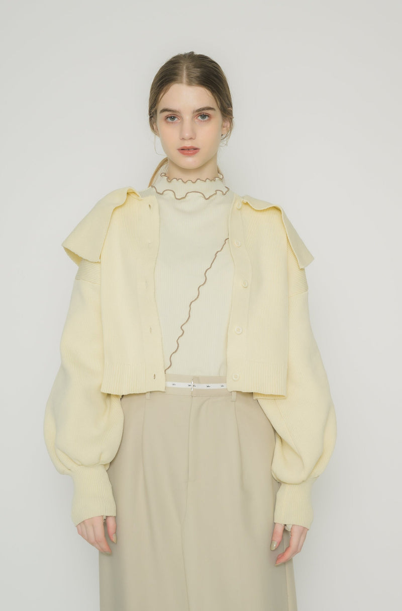 big collar knit cardigan