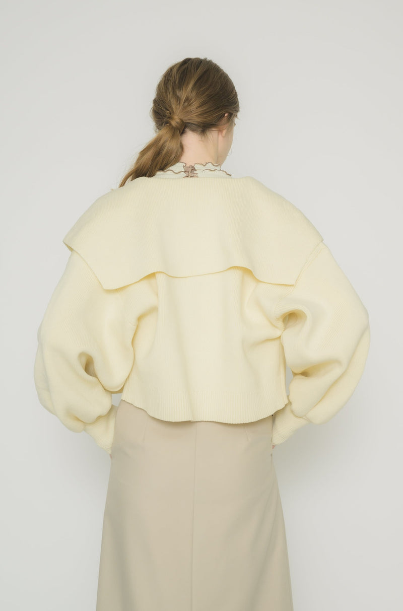 big collar knit cardigan