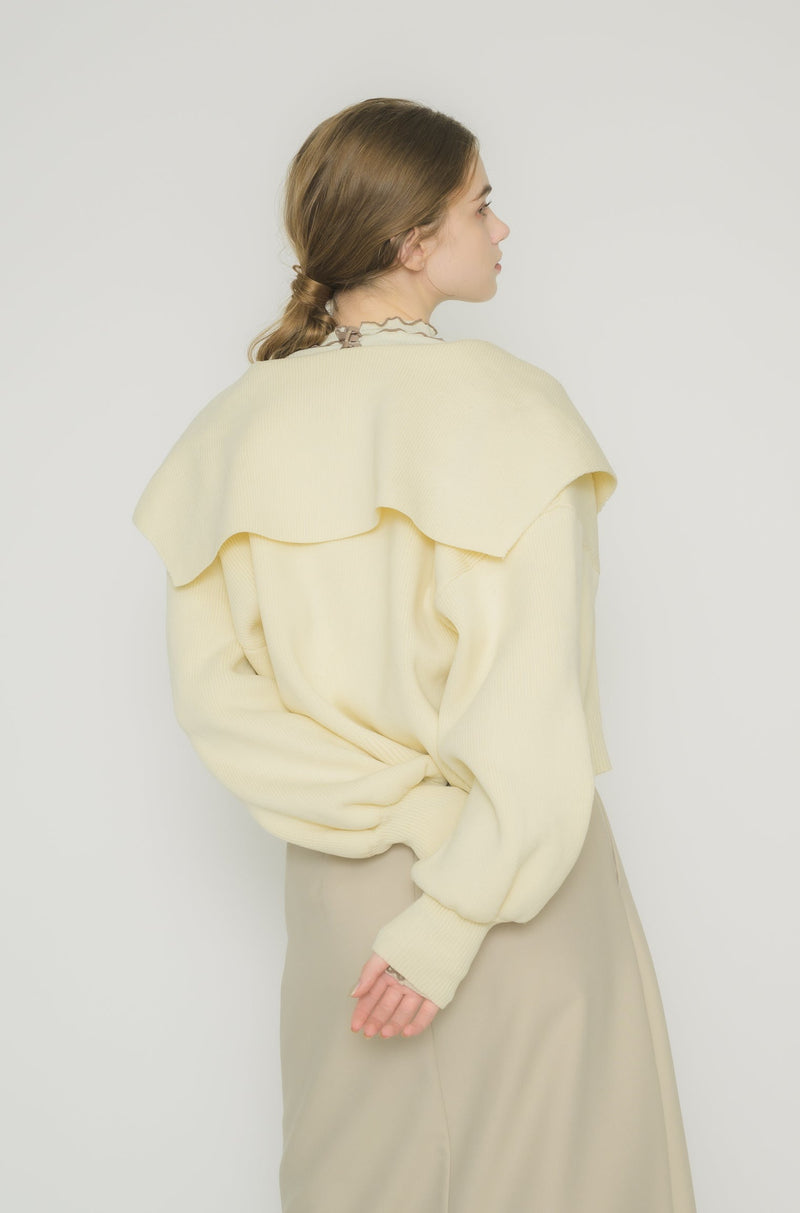 big collar knit cardigan