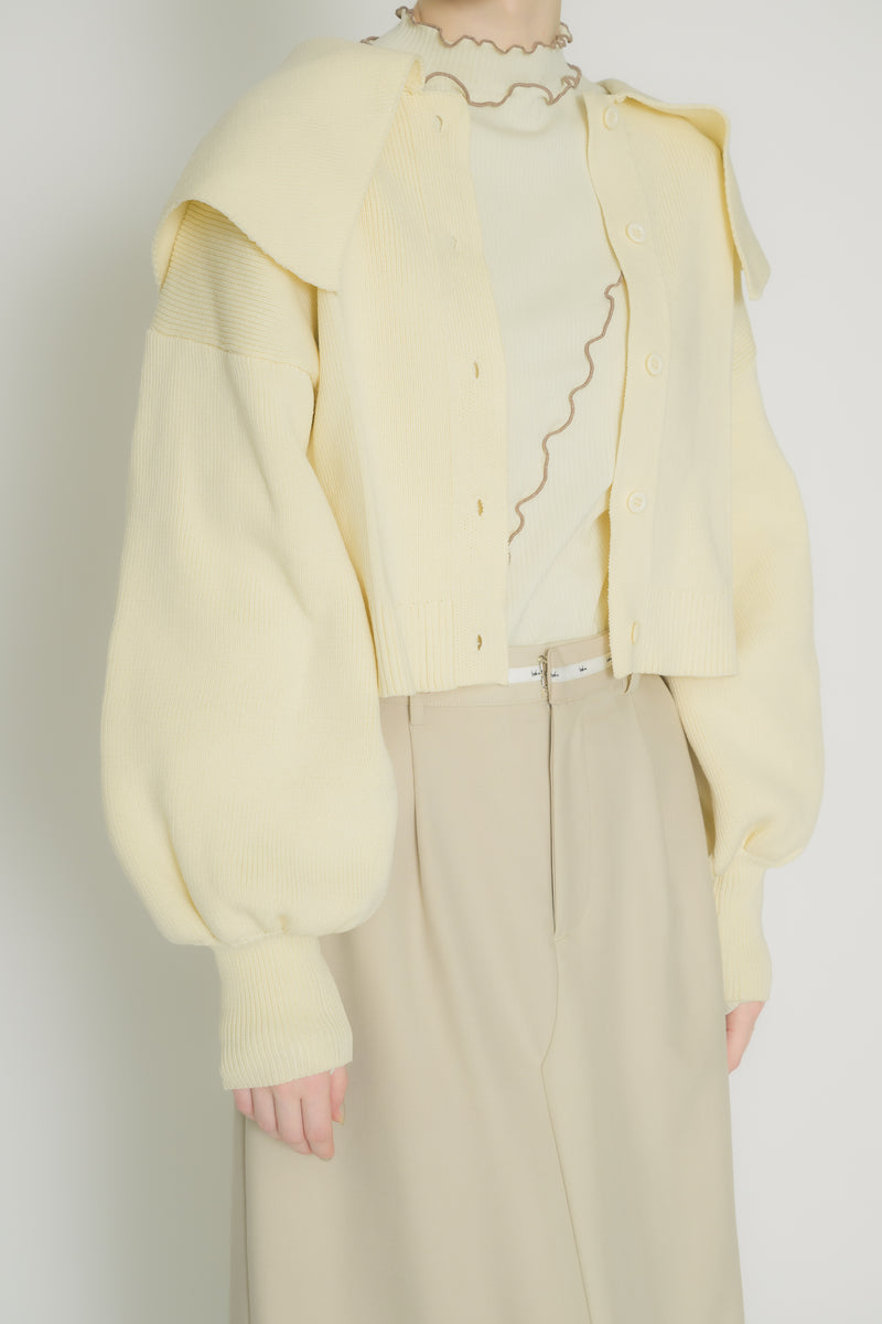 big collar knit cardigan