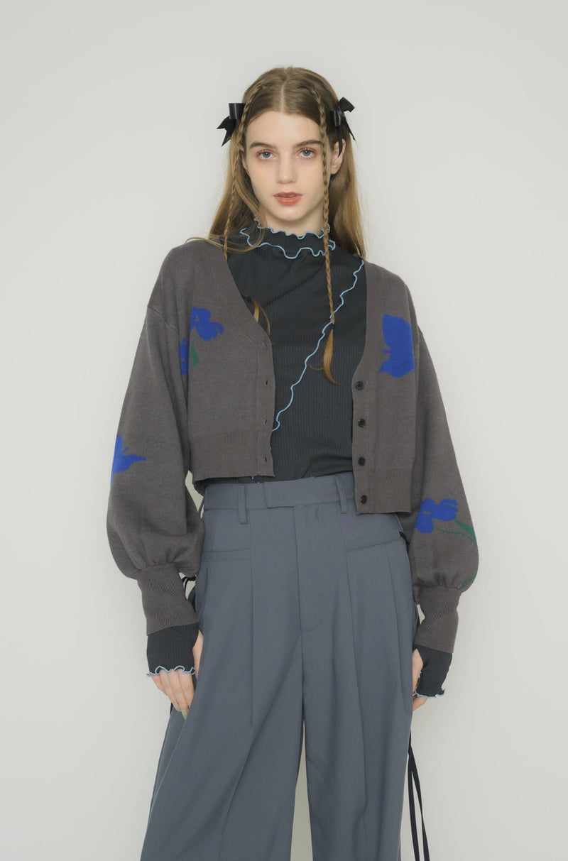 original flower knit cardigan