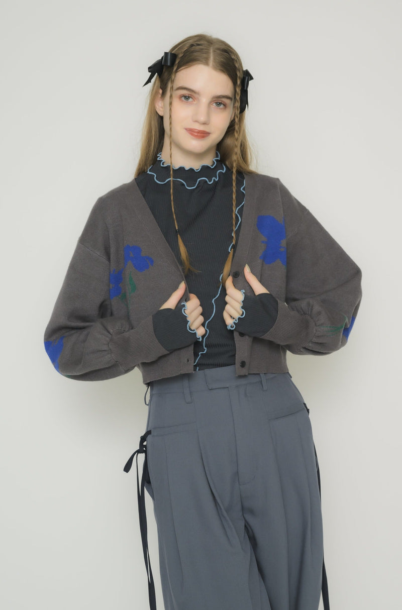 original flower knit cardigan