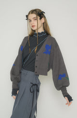 original flower knit cardigan