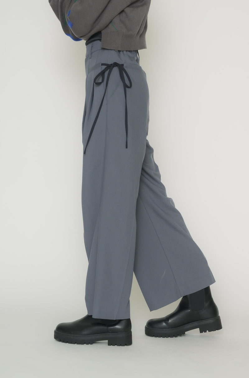 idem ribbon tuck pants リボン付タックパンツ - ワークパンツ