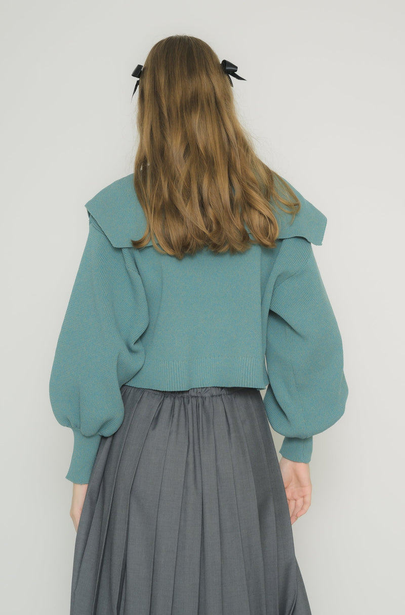 big collar knit cardigan