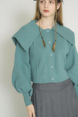 big collar knit cardigan