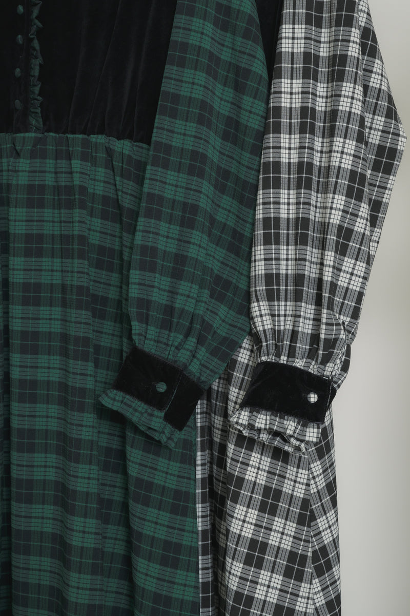 classical check velour onepiece