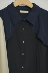 layered pin tuck blouse