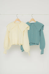 big collar knit cardigan