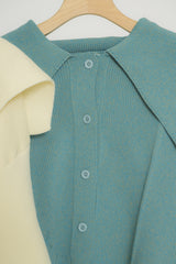 big collar knit cardigan