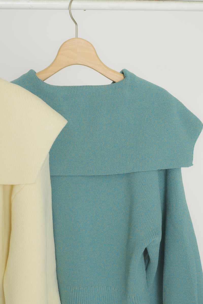 big collar knit cardigan