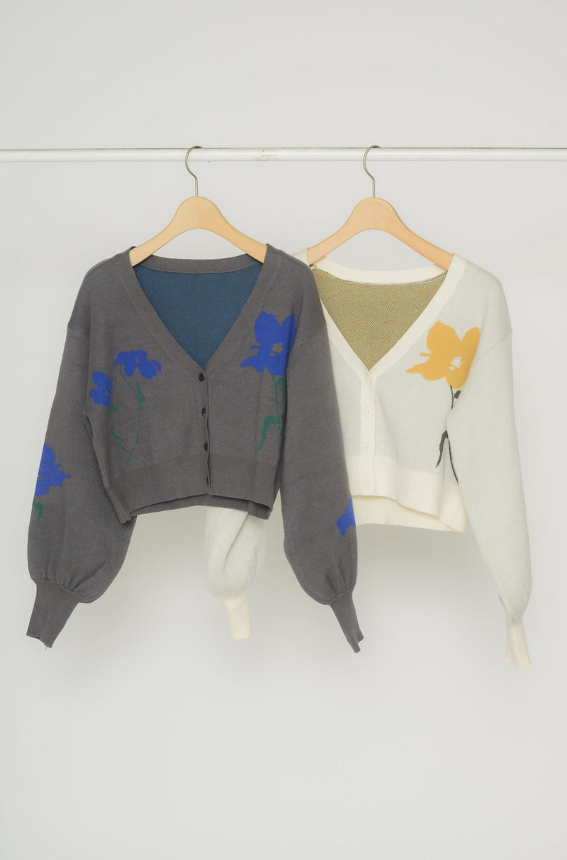 original flower knit cardigan