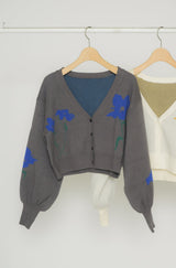 original flower knit cardigan