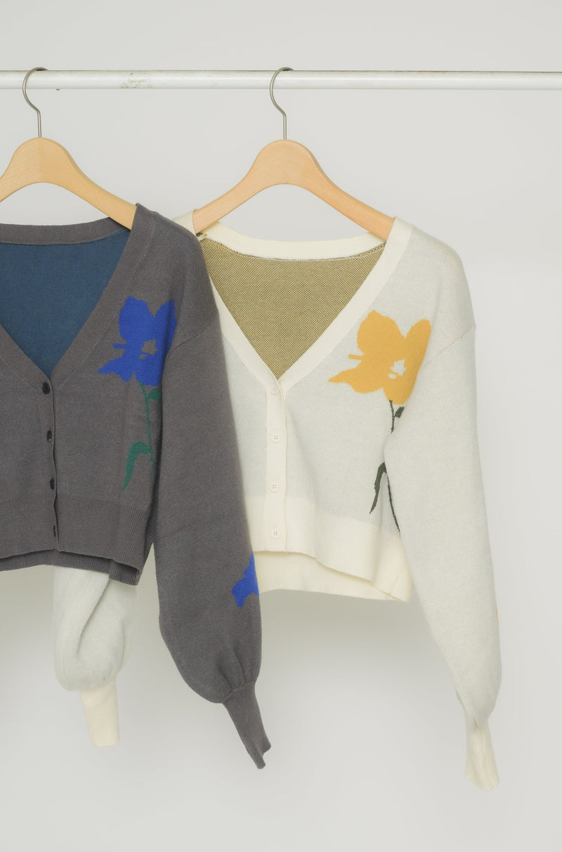 original flower knit cardigan